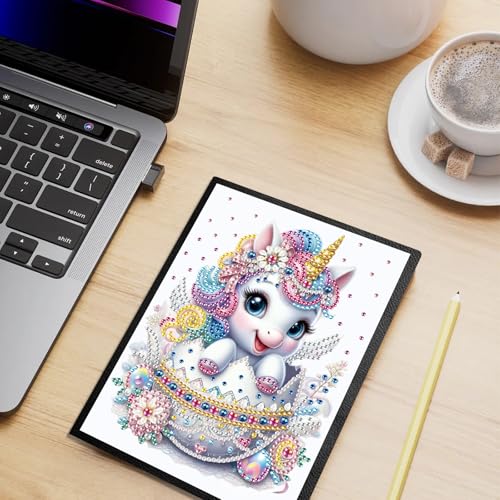 Diamond Painting Blank Notebook Kits for Adult, Dairy Travel Drawing Message Art Notebook, DIY Special Shape Diamond Art Kits Gift Cross Stitch for Office Work Study