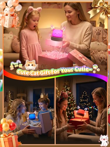 Cat Lamp,Dimmable RGB Clip on Light,Cute Desk Lamp Rechargeable Night Light