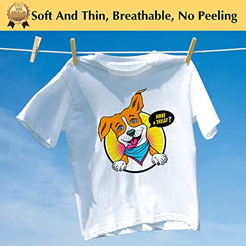 TransOurDream Iron on Heat Transfer Paper for Light Fabric (100 Sheets, 8.5x11) Iron-on Transfers Paper for White and Light T-Shirts Printable Heat Transfer Vinyl for Inkjet Printer (TRANS-L1-1-100) - color: Light, size: 100 Sheets
