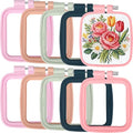 Hotop 10 Pcs Mini Embroidery Hoops ABS Plastic Cross Stitch Hoop for DIY Craft Art Sewing Needlework Cross Stitch Embroidery Projects(Square) - style: Square