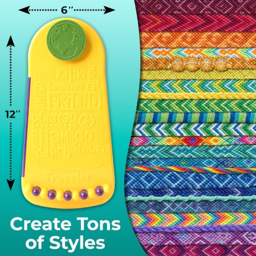 Choose Friendship Bracelet Making Kit – 20 Pre-Cut Threads, Portable Loom with Storage, Makes 8 Bracelets, Craft Gift for Kids Ages 8+, Yellow “Pineapple” - color: Pineapple