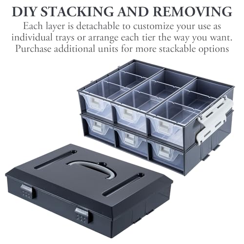 MyGift 11 Inch Hardware Organizer Case 24 Compartments 6 Drawers Gray - color: Dark Gray