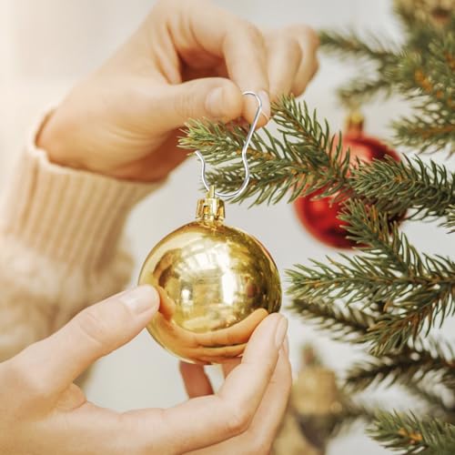 Sliver 200 Pack Ornament Hangers - Christmas Tree Hooks for Ornaments, Includes 100 Silver and 100 Gold Hooks - color: Sliver (200 Pcs)