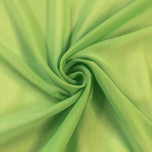 Valentina Textile Inc Solid Chiffon Fabric Polyester Dress Sheer 58/60" Wide by The Yard(5 Yard, Apple Green) - color: Apple Green, size: 5 YARD