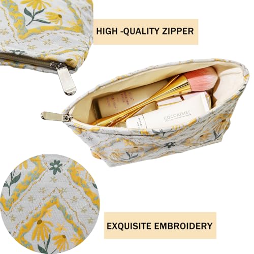 getgto 2 Pcs Makeup Bags, Large Cosmetic Bag Travel Toiletry Bag - color: Boho style