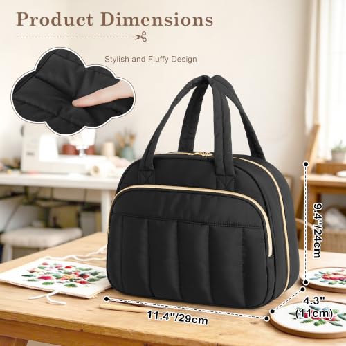 YARWO Sewing and Craft Supplies Storage Tote, Needlepoint Project Bag