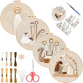 YOUDRN Nativity Scene Embroidery Kit, 4 Set Christmas Embroidery Kits - color: 4 Set