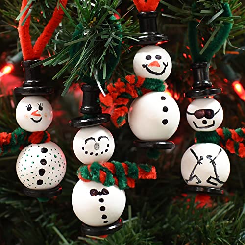 READY 2 LEARN Christmas Crafts, Create Your Own Bead Snowmen, Set of 4