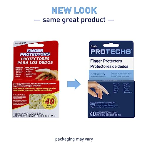 Flents Protechs Finger Protectors & Toes Cots, Ideal for Blisters, Scrapes, Stitches, Burns and Cuts, Moisture and Dirt Proof, Rubber, Assorted Sizes (S/M/L), 40 Count (Packaging May Vary) (Pack of 2) - color: Tan, size: 40 Count (Pack of 2)