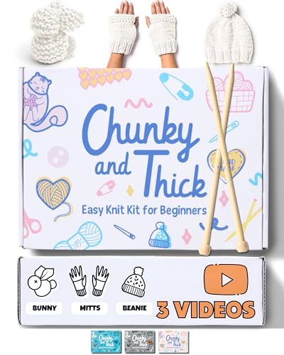 Complete Knitting Kit for Beginners - Learn to Knit Kit with Knitting Accessories Like Thick Beginner Ivory Yarn, Bamboo Needles for Beginners & More - Includes Video Tutorials & Written Guide - color: Ivory