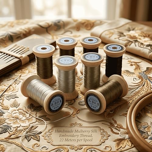 Natural 100% Mulberry Handmade Embroidery Silk Thread Silk Floss (61) - color: 61