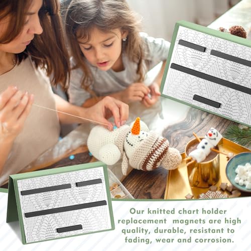Flutesan 1 Pcs Knitting Pattern Holder, Fold up Cross Stitch Knitting Chart Keeper with Replacement Magnets, Magnetic Cross Stitch Accessories (Folded Size 6.1 x 9 Inch,Sage Green) - color: Sage Green, size: Folded Size 6.1 x 9 Inch