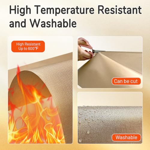 TransOurDream Heat Transfer Paper Supplies 6 Sheets PTFE Teflon Sheets 16x20 inch for Heat Press, Reusable Non-Stick Sheets for Iron-on Transfer - color: Teflon Sheets, size: 20 Sheets