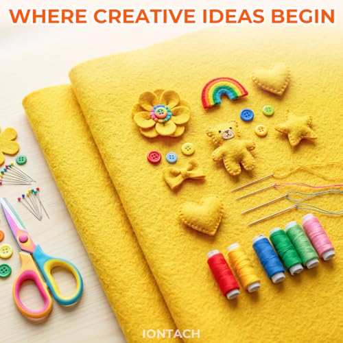 IONTACH 18" X 18" Soft Felt Sheets 1.6mm Thick (2 Packs, Gold Yellow) - color: Gold Yellow