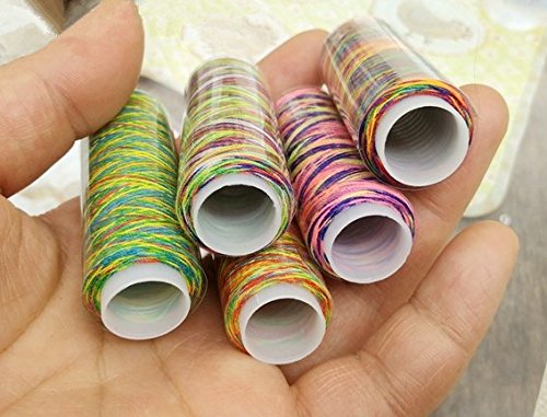 yueton 20 Spools 120 Yard Per Unit Gradient Color Rainbow Polyester Sewing Thread
