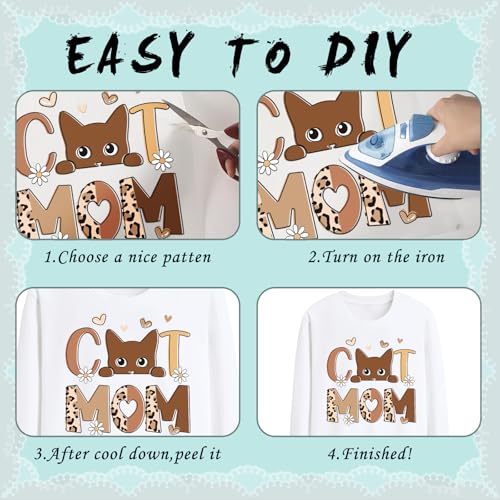 Dazoratix Teacher Iron on Transfers - 12 Sheets Teachers' Day DTF Heat Transfer Ready to Press Decals Patches Appliques Stickers Gift for Clothing T Shirts Clothes Hoodies Hat DIY Craft Decorations - style: Teacher-Leopard
