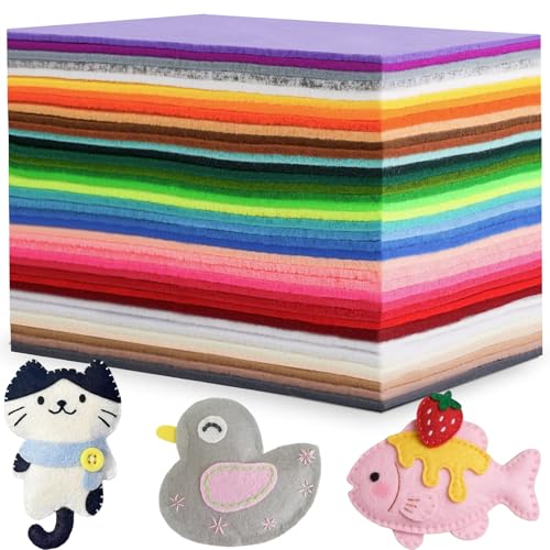 45 PCS Felt Fabric Sheets 8 x 12 Inch 2mm Craft Felt Sheets - size: 8x12in