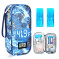 YOUSHARES Insulin Cooler Travel Case - TSA Approved Diabetic Medication Pen Cooling Bag with Temperature Display, Refrigerated Peptide Supplies Organizer Insulated Storage Kit with 2 Ice Pack - color: 11_Quicksand Gold