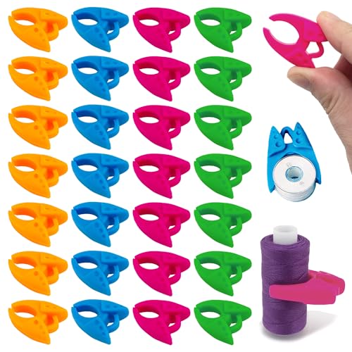 100pcs 4 Colors Silicone Sewing Bobbin Holder Clips - color: 4color-100pcs