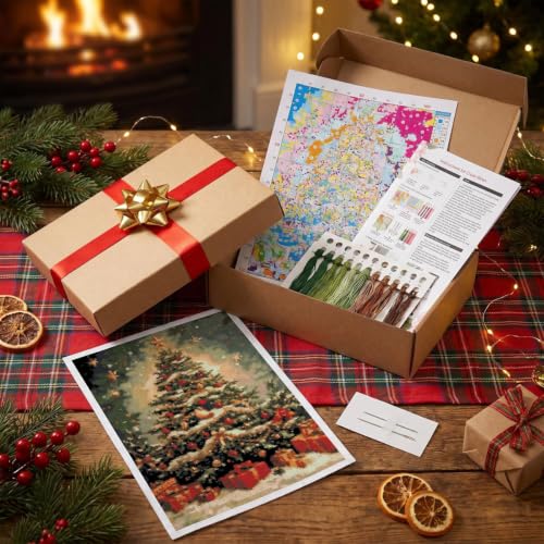 WUSARPLY Christmas Stamped Cross Stitch Kits for Beginners Adults 11CT - color: J183