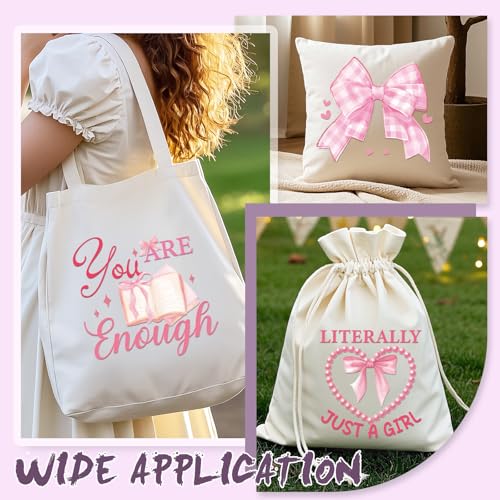 Dazoratix Bow Iron on Transfers - 20 Sheets Cute Pink Ready to Press Coquete Girly Cherry Heat Transfer DTF Stickers Patches Vinyl Appliques Decals Women Girl T Shirts Clothes Bag Decoration DIY Craft - style: Bow