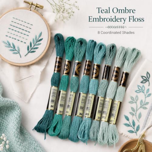 FASHEWELRY 70 Yards Handmade Polyester Embroidery Floss Crewel Cross Stitch Threads 0.5mm 6-Ply Embroidery Thread Bulk for Beginners Adult DIY Sewing Knitting Supplies (Light Sea Green) - color: Light Sea Green, size: 0.5mm