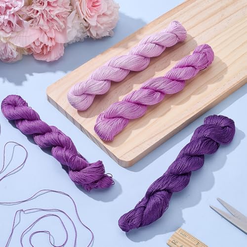 FREEBLOSS 4 Pcs Sashiko Thread Sashiko Skein 100M * 4 Colors Pure Cotton Embroidery Thread Japanese Sewing Threads Quilting and Embroidery Kit Supplies, Purple - color: Purple Theme