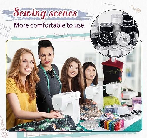 36pcs 18White+18Black 40S/2 Prewound Bobbin Thread Set - color: Black & White (36PCS)