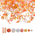 MECCANIXITY 5000 Pcs Mixed Glass Seed Beads, 1.5-6mm Mini Loose Glass Bugle Spacer Bead Embroidery Beads for DIY Craft Projects Earrings Necklaces Bracelets Jewelry Making, Orange-Red - color: Orange-Red