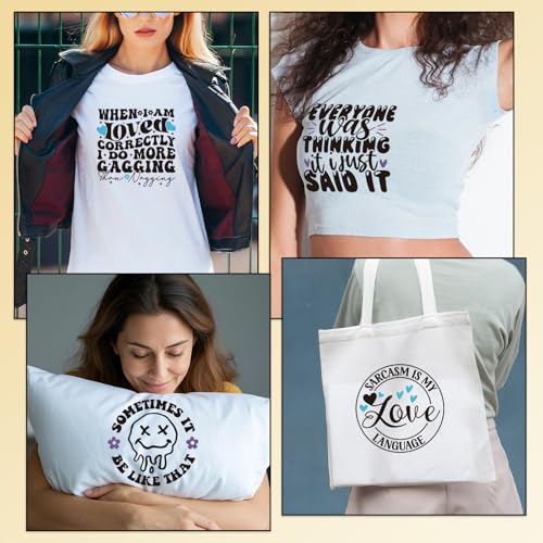 20Pcs Sarcastic Quotes DTF Transfers Ready to Press Iron on Decal - color: Sarcastic Quotes