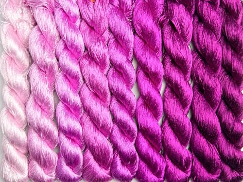 100% Mulberry Silk Embroidery Thread 9 Colors 110m Each (38) - color: 38