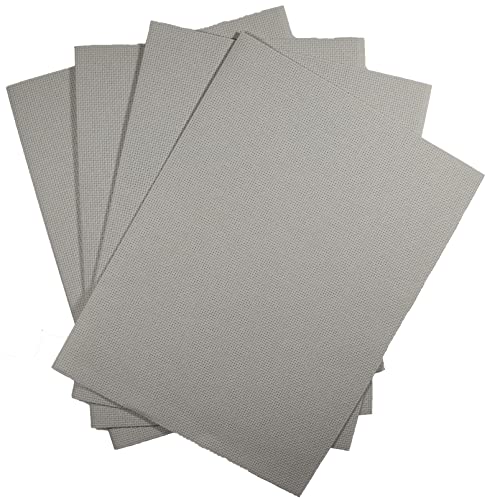 KCS 4 pc of 12" x 18" 14CT Counted Cotton Aida Cloth Cross Stitch Fabric (Pearl Gray vy it) - color: Pearl Gray Vy It