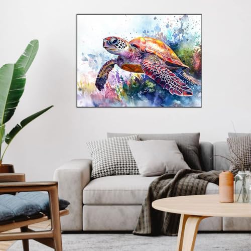 WUSARPLY Sea Turtle Stamped Cross Stitch Kits for Beginners Adults - color: J140