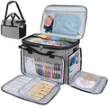 PAVILIA Large Knitting Yarn Storage Bag Crochet Organizer for Knitter, Grey - color: Heather Grey