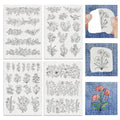 4 Sheets Plant Embroidery Patterns Water Soluble Embroidery Stabilizer Water Soluble Stabilizer for Embroidery Stick and Stitch Embroidery Paper for Embroidery Hand Sewing Lovers - style: Flower B