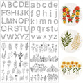 Flower Water Soluble Embroidery Patterns, 85 Pcs A-Z Alphabet Stick and Stitch Embroidery Paper Wash Away, Pre-Printed Floral Pattern Transfers, DIY Customized Gifts for Hand Sewing Lover Beginners - size: Alphabet Wildflowers