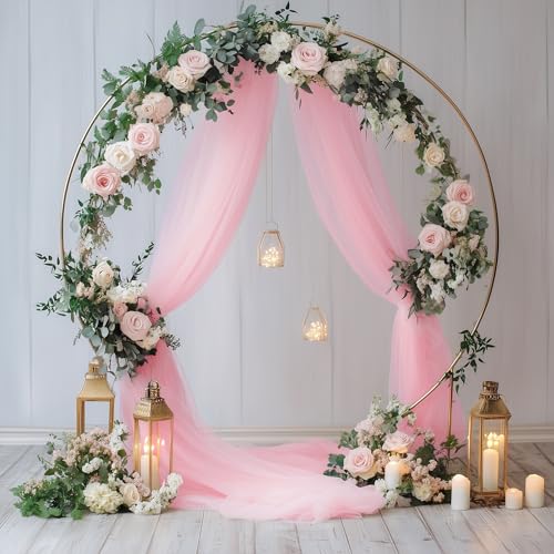 Wedding Arch Draping Fabric 1 Panel Blush Pink Sheer Backdrop Drape - color: Blush Pink, size: 1 Panel