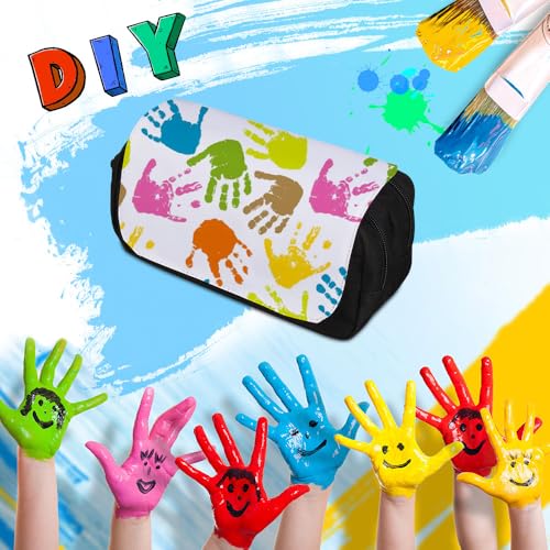 Printable Blanks Cosmetic Bags Pencil Case Multipurpose DIY Heat Transfer Makeup Bags Toiletry Pouch with Removable Flap for Sublimation - color: Black, size: 4PCS