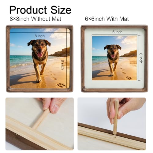 Square 8x8 Picture Frame with Mat Matted to 6×6 - size: 8×8