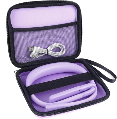 Reading Light with Storage Case, 3 Colors Dimmable Neck Lamp - color: Purple Light with Storage Case