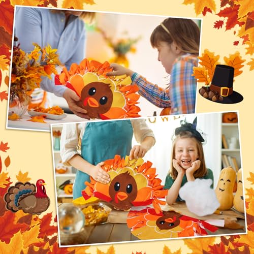 Weysat 6 Sets Thanksgiving Fall Turkey Tied Pillow Craft Kit DIY Turkey Pillow Craft Gifts with PP Cotton for Fall Harvest Thanksgiving Party Decor VBS School Favors Classroom Giveaways - style: Thanksgiving