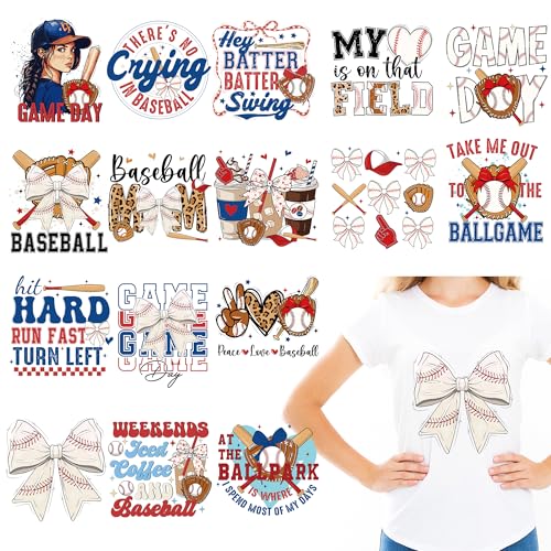 16 Sheets Baseball Iron on Transfers for T-Shirts - style: Baseball