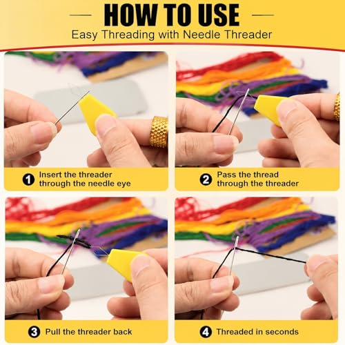 Hand Sewing Needles, 46 Pcs Large Eye Sewing Kit with 6 Sizes