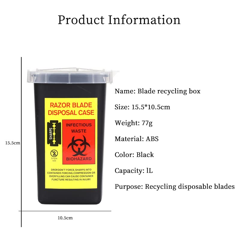 2 Pack Sharps Container Blade Disposal Containers Tattoo Syringe Needle Trash Can Case Barber Razor Storage Dispenser Biohazard Infectious Waste Case for Home Professional Use (2PCS) - color: 2PCS