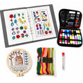 Embroidery Kit for Beginners, 138-Pattern Embroidery Stitch Book with Hoop & 89-Piece Tool Set, Portable Loose-Leaf Hand Embroidery Starter Kit for Adults & Teens, Home, Travel and Craft Classes