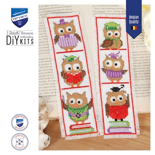 Vervaco Cross Stitch Bookmark Kit Owls (Set of 2) 2.4" x 8" - size: onesize