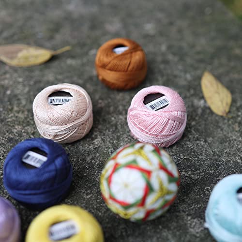 Rhapsody Pearl Cotton Thread Size 8 Crochet Thread Perle 12 Balls Set Hand Knitting, Embroidery, Sashiko, Cross-Stitch, Sewing, Needlepoint, DIY, Quilting (DK Royal Blue, Col. 421) - color: DK Royal Blue, Col. 421