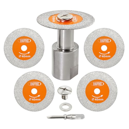 BGTEC Diamond Mini Glass Cutting Saw Blade 5PCS 1 9/16" Tile Cutter - size: 40MM*5