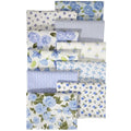 10 Pieces 50x50cm Floral Cotton Fabric Blue Series Patterns Pre-Cut Patchwork Squares for DIY Crafts Sewing Quilting