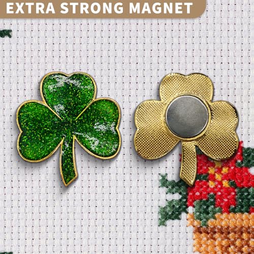 Needle Minder Magnet, Magnetic Needle Minder, Needle Minders Magnetic Cross Stitch Accessories, Magnetic Needle Holder, Life Tree, Butterfly, Cats, Owl, Heart (Shamrock) - size: Shamrock